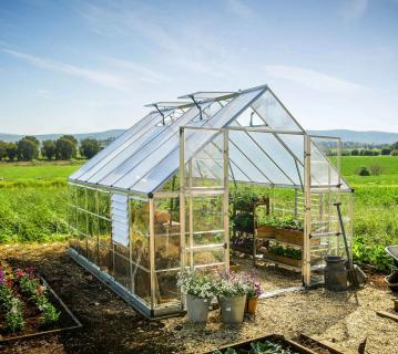 Palram - Canopia Aluminium Gewächshaus Balance 1012 | Silber | 366x304x257 cm 