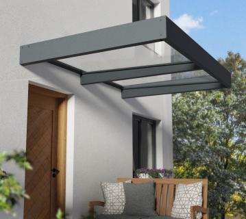 Palram - Canopia Metall Vordach Sophia Clear XL 1914 | Anthrazit | 192x140x17 cm 