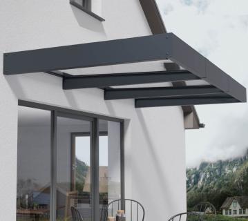 Palram - Canopia Metall Vordach Sophia Clear XL 2814 | Anthrazit | 140x286x17 cm 