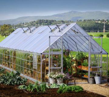 Palram - Canopia Aluminium Gewächshaus Balance 1032 | Silber | 964x304x257 cm 