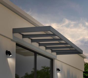 Palram - Canopia Metall Vordach Sophia Clear XL 5714 | Anthrazit | 565x140x17 cm 