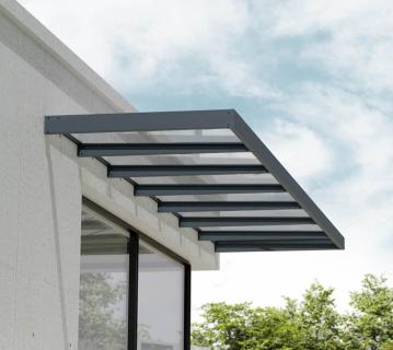 Palram - Canopia Metall Vordach Sophia Clear XL 6614 | Anthrazit | 660x140x17 cm 