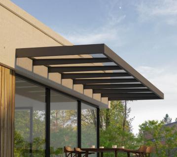 Palram - Canopia Metall Vordach Sophia Clear XL 7514 | Anthrazit | 750x140x17 cm 
