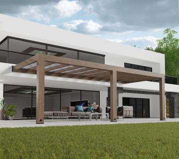 Palram - Canopia Helsinki 373 | Terrassenüberdachung aus Holz | 3x7,5 m 