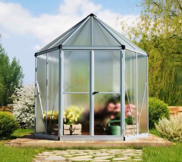 Palram - Canopia Hexa | Aluminium Gewächshaus mit Fundament | Orangerie 