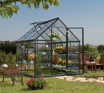 Palram - Canopia Aluminium Gewächshaus Harmony 66 | Grau | 185x185x208 cm 