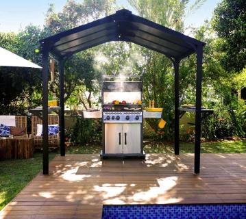 Palram - Canopia Aluminium Grillpavillon Austin BBQ 2400 | anthrazit | 181x240x249 cm 