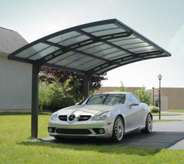 B-WARE Palram - Canopia Aluminium Carport Arizona Wave 5000 | gewelltes Solargrau | 495x289 cm 