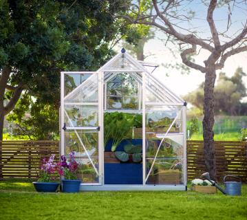 Palram - Canopia Aluminium Gewächshaus Harmony 68 | Silber | 247x185x208 cm 