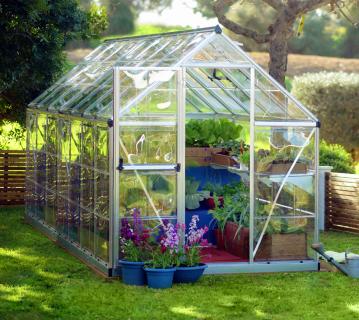 Palram - Canopia Aluminium Gewächshaus Harmony 614 | Silber | 424x185x208 cm 