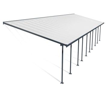 Palram - Canopia Aluminium Terrassenüberdachung Feria | Anthrazit | 387x1457x305 cm 
