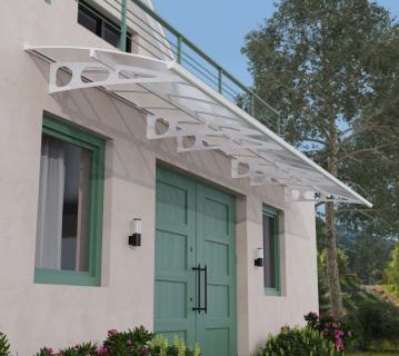 Palram - Canopia Metall Vordach Bordeaux 2230 | Doppelsteg | Weiß | 139x224 cm 