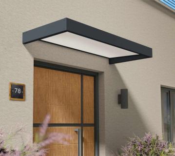Palram - Canopia Metall Vordach Sophia Opal 2150 | Anthrazit | 95x215x17 cm 
