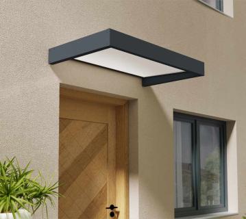 Palram - Canopia Metall Vordach Sophia Opal 1600 | Anthrazit | 160x95x17 cm 
