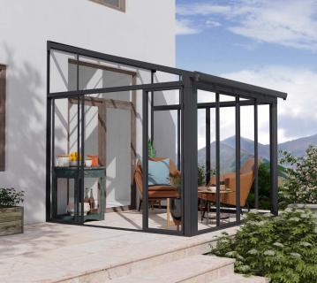 Palram - Canopia Aluminium Kaltwintergarten Sanremo | Anthrazit | 305x277x310 cm 