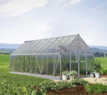 Palram - Canopia Kunststoff Gewächshaus Essence 8x20 | silber | 607x244x229 cm 