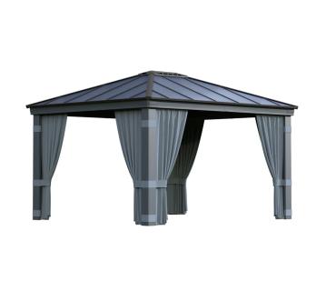 B-WARE Palram - Canopia Pavillon Vorhang | 2er-Set | Zubehör für Pavillon Dallas 4300 | Grau 