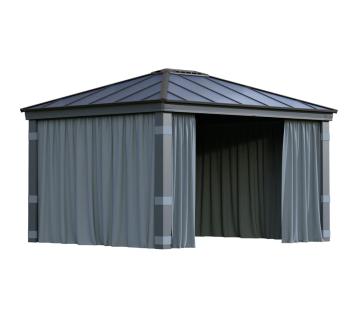 Palram - Canopia Pavillon Vorhang | 2er-Set | Zubehör für Pavillon Dallas 4300 | Grau 