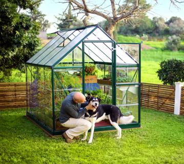 Palram - Canopia Aluminium Gewächshaus Hybrid 68 | Grün | 247x185x208 cm 