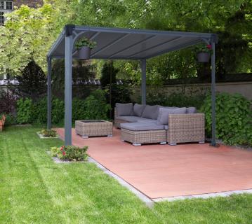 Palram - Canopia Aluminium Pavillon Milano 3000 | Anthrazit | 308x308x225 cm 