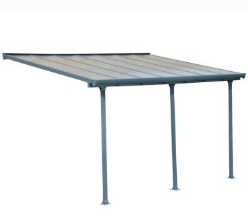 Palram - Canopia Terrassenüberdachung Feria | Anthrazit | 295x425x305 cm Ohne Seitenwand