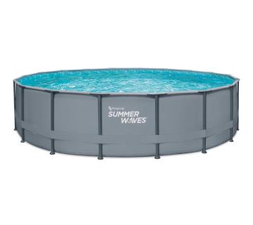 B-WARE Summer Waves Elite Frame Pool | Aufstellpool rund | Komplettset | Grau | Ø 549x132 cm 