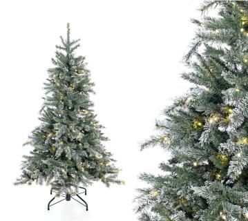 Evergreen Künstlicher Weihnachtsbaum Frost Fichte | Inkl. LEDs & Kunstschnee | Weiß | 150 cm 