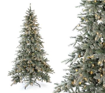 Evergreen Künstlicher Weihnachtsbaum Frost Fichte | Inkl. LEDs & Kunstschnee | Weiß | 210 cm 