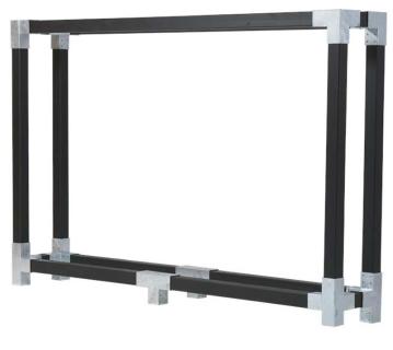 Plus Holz Kaminholzregal Holzlager | Schwarz | 50x286x188 cm 