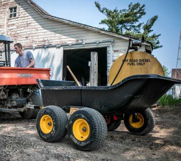 Polar Kunststoff Schubkarre Anhänger 623 Liter | Schwarz | 249x137x79 cm 