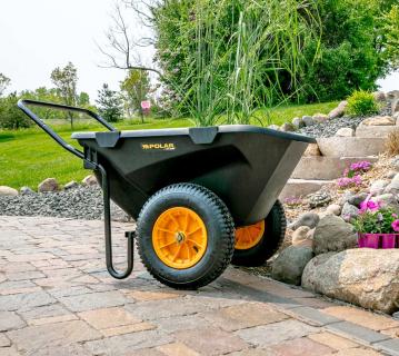 Polar Kunststoff Schubkarre Cub Cart 198 Liter | Schwarz | 127x71x74 cm 