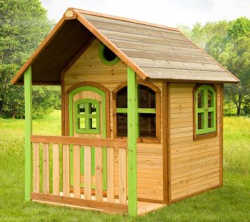 Axi Holz Kinderspielhaus Alex inkl. Veranda & Fenster | Natur | 172x118x174 cm 