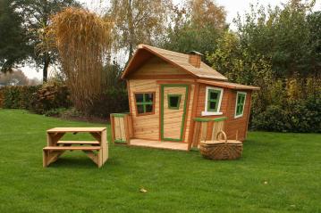 Axi Holz Kinderspielhaus Lisa inkl. Veranda | Natur | 180x180x167 cm 
