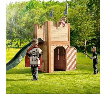 Axi Spielburg Arthur inkl. Rutsche & Fenster | Natur | 110x180x195 cm 