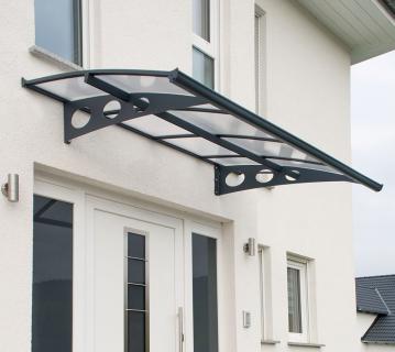 Palram - Canopia Herald 2230 | Vordach Haustür | Anthrazit | 139x224x33 cm 