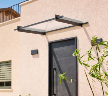 Palram - Canopia Vordach Nancy 1500 | Anthrazit | 94x151x14 cm 