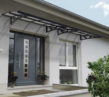 Palram - Canopia Vordach Amsterdam 4460 | Anthrazit | 139x447x33 cm 