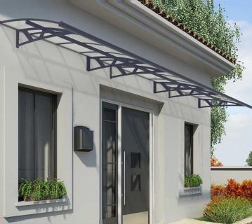 Palram - Canopia Vordach Amsterdam 6690 | Anthrazit | 139x671x33 cm 