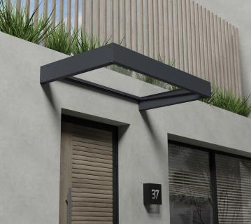 Palram - Canopia Metall Vordach Sophia Clear 1600 | Anthrazit | 95x160x17 cm 