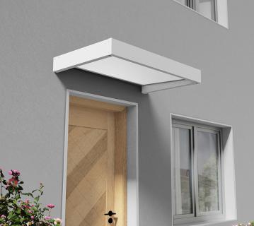 Palram - Canopia Metall Vordach Sophia Opal 1600 | Weiß | 95x160x17 cm 