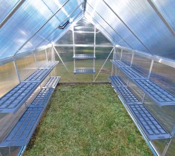 Palram - Canopia Gewächshaus Regaleinsatz Twin | Grau | 126x30x3 cm 