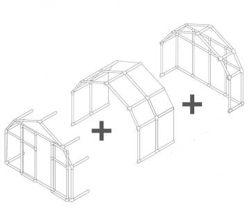 Rion Kunststoff Gewächshaus Erweiterung SMART | Grün | 125x204x198 cm ohne Fundament
