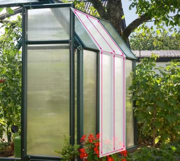 Rion Kunststoff Gewächshaus Erweiterung SMART | Grün | 125x204x198 cm 
