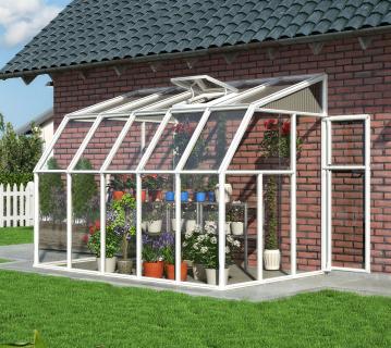 Rion Kunststoff Anlehngewächshaus Sun Room 35 | Weiß | 324x201x247 cm 
