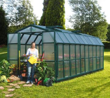 Rion Kunststoff Gewächshaus Grand Gardener 410 | Grün | 639x267x238 cm 
