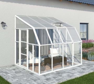 Rion Kunststoff Anlehngewächshaus Sun Room 44 | Weiß | 260x258x266 cm 