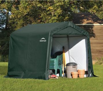 ShelterLogic Folien Zeltgarage Gerätehaus | Grün | 240x240x240 cm 