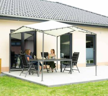 ShelterLogic Stahl Pavillon Canopy Pacifica 1010 | Hellgrau | 317x317 cm 