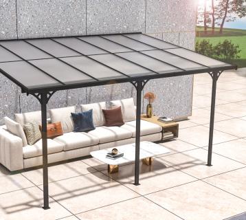 Westmann Alu Terrassenüberdachung Bruce 435 | Schwarz | 300x435x270 cm 