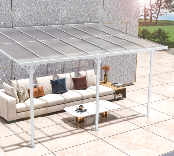 Westmann Alu Terrassenüberdachung Bruce 435 | Weiß | 300x435x270 cm 